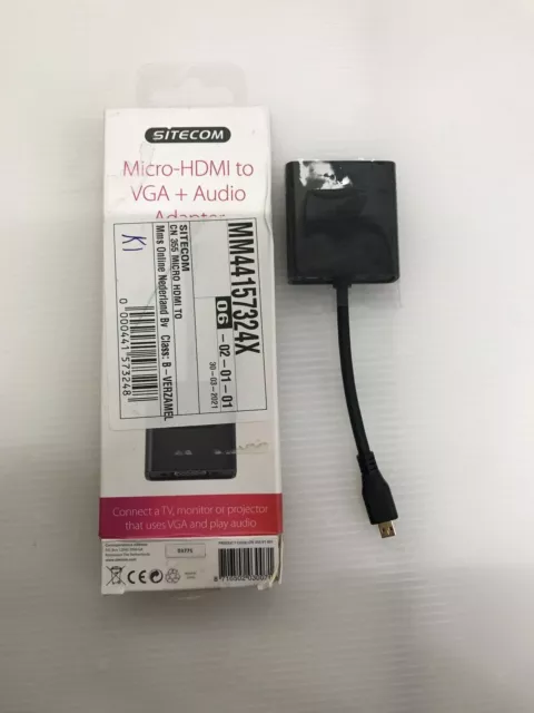 SITECOM CN-355 Micro-HDMI su VGA con adattatore audio nero