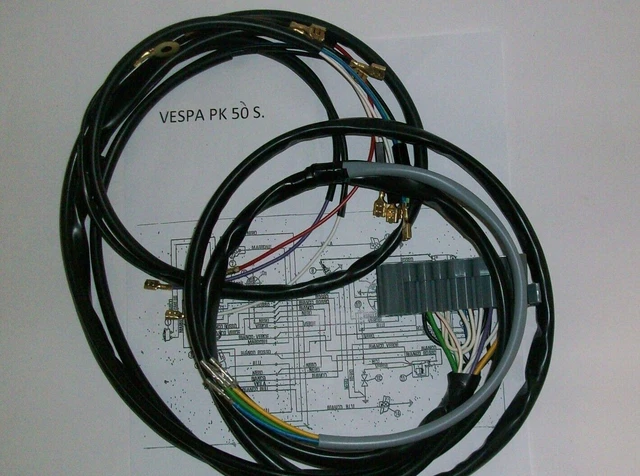 Impianto Elettrico Electrical Wiring Vespa Pk 50 S Con Frecce+Schema Elettrico