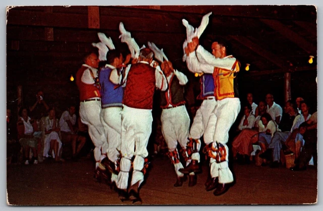 Long Pond Mass Pinewoods Camp Morris Dancing Chrome Cancel WOB Postcard