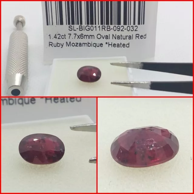 Rubí natural de Mozambique talla Oval 1.42 Cts