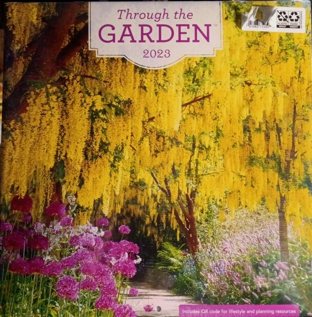 THROUGH THE GARDEN 2023 Wall Calendar Includes 2022 &2024 4Month 12" X