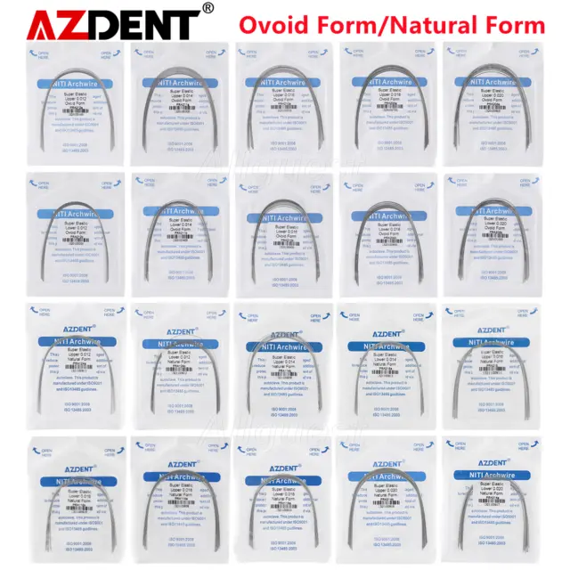 AZDENT Dental Orthodontic Super Elastic Niti Round Arch Wire Ovoid/Nature Form