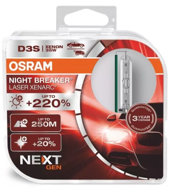 OSRAM Xenarc Night Breaker Laser NextGen D3S +220% Brighter (Twin Pack)