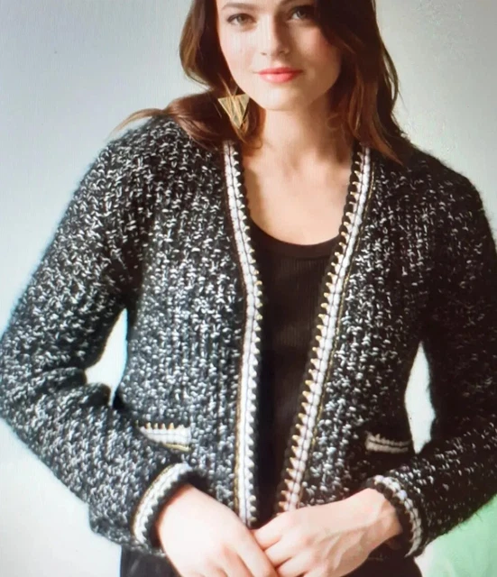 Pull Anny Blatt Dakota - Angora, Mohair, Soie - Taille XL - Multicolore Rayé - Neuf Sans Étiquette
