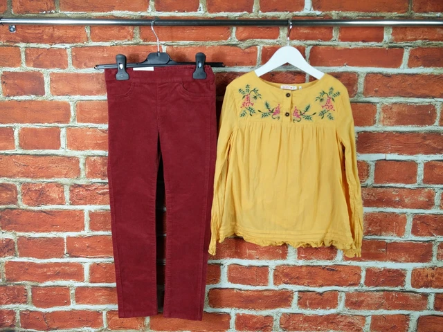 Girls Bundle Age 6-7 Years H&M Fatface Skinny Cords Trousers Blouse Top 122Cm