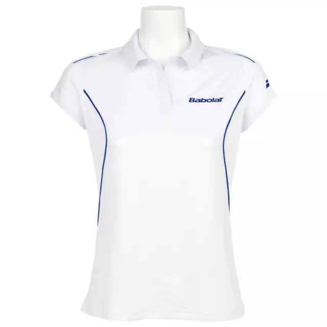 Babolat Mädchen Core Match kurzärmeliges Polo-Shirt - weiß - 8-10 Jahre - UVP £ 29,99