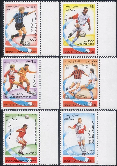 AFGHANISTAN 1996 FOOTBALL World Cup Championships/WC/Soccer/Sport 6v