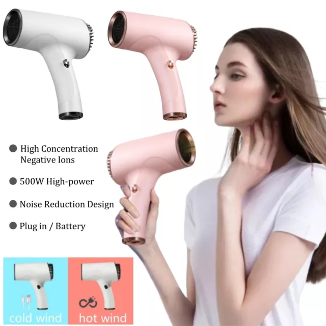 Portable Mini Rechargeable USB Cordless Hair Dryer Versatile Hairdressing Tool