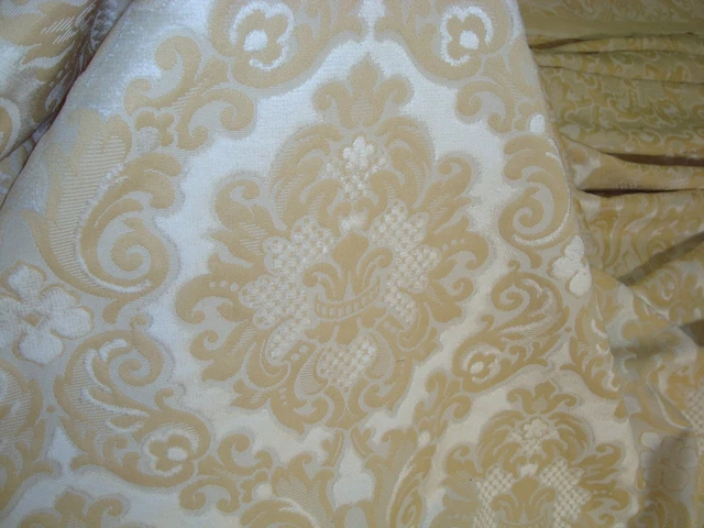 ONE YARD KRAVET CHENILLE VELVET DAMASK FABRIC UPHOLSTERY 55" x 36" BTY