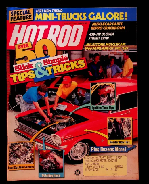 VINTAGE HOT ROD Car Magazine July 1988 Mini Truck Muscle Parts 430HP ...