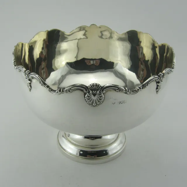 Large Edwardian Sterling Silver Rose Bowl