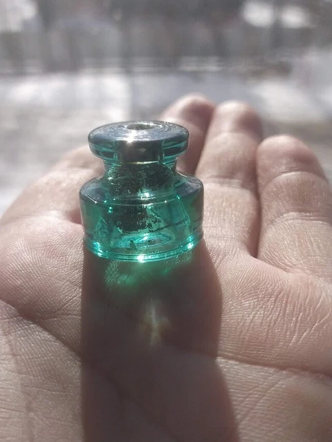 Vintage Soviet Very small RARE Beautiful Insulator Lime Green Color USSR