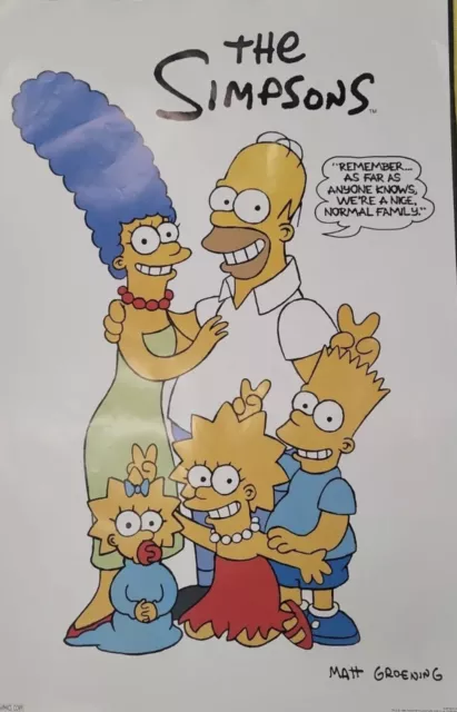 New Sealed 1990 The Simpsons Family Poster #133 32 x 21 Matt Groening Vintage