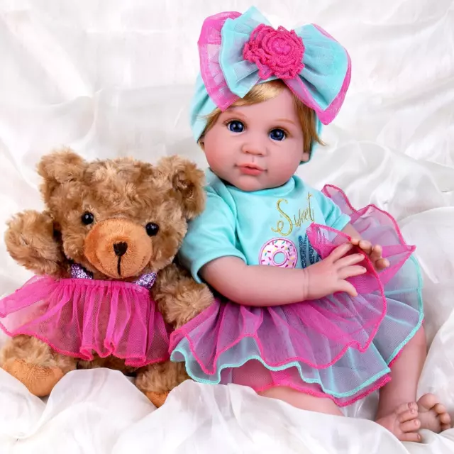 Lifelike Baby Dolls Real Looking Reborn Baby Girl Doll, Toddler Size Doll Set wi