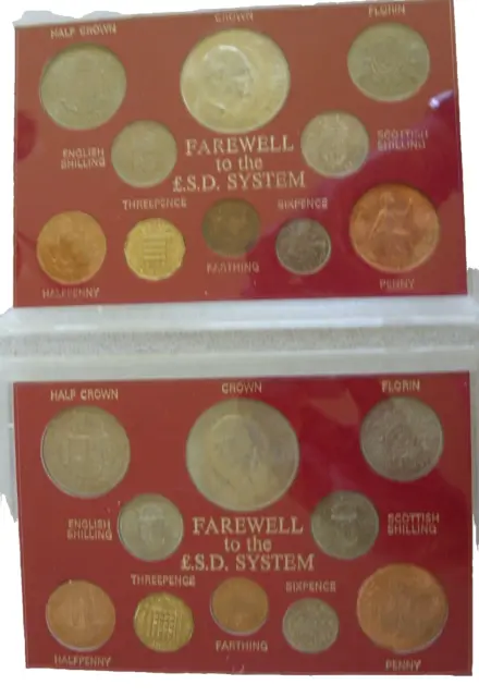 two Great Britain Farewell To The LSD System 10 Coin Sets
