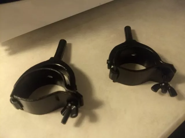OAR LOCKS ROW BOAT. Fresh Black Paint.  GALVANIZED PAIR 2+1/2 INCH.Pre-owned.