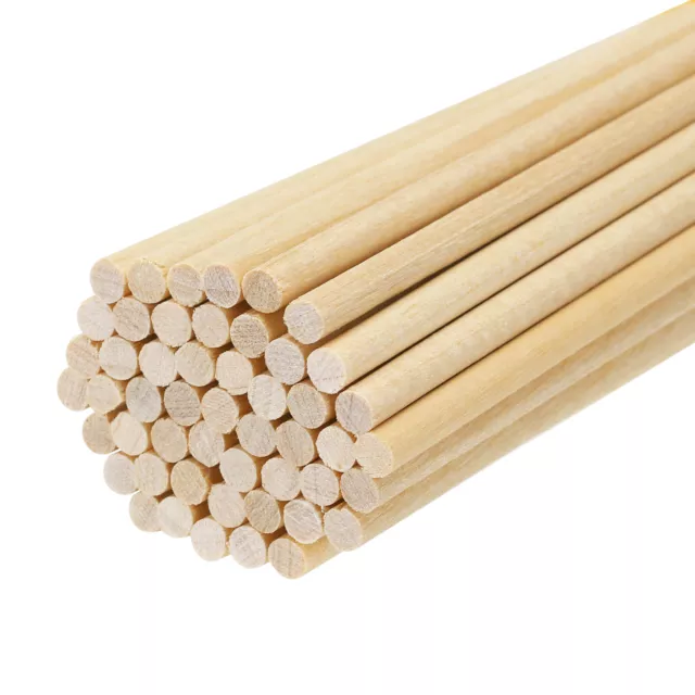 Round Wood Sticks 5/32"x3" Dowel Rod Unfinished Hardwood Stick Craft 50Pcs