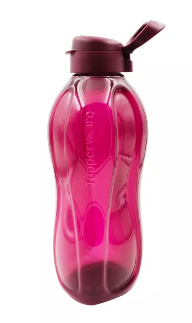 TUPPERWARE BPA-Free Eco H2O On-The-Go 2.0L Drink Walter Flip Top Plastic Bottle 2