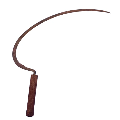 Antique Primitive Early Wood Handle Iron One Hand Large Sickle