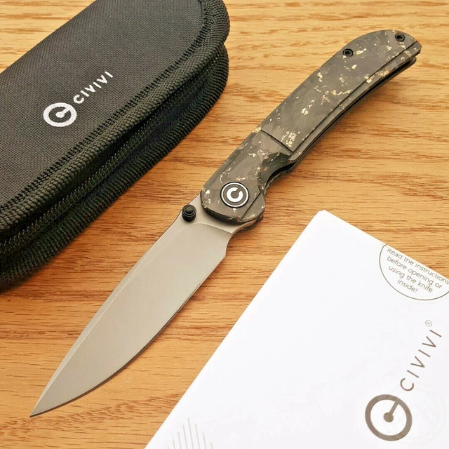 Civivi Imperium Folding Knife 3.47" NitroV Steel Blade Carbon Fiber/Resin Handle