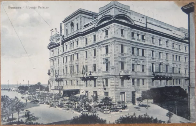 1940 Cartolina Illustrata Pescara Albergo Palazzo Abruzzo