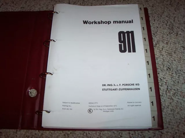 1978 Porsche 911 Factory Workshop Shop Service Repair Manual Set 911SC SC 3.0L 2