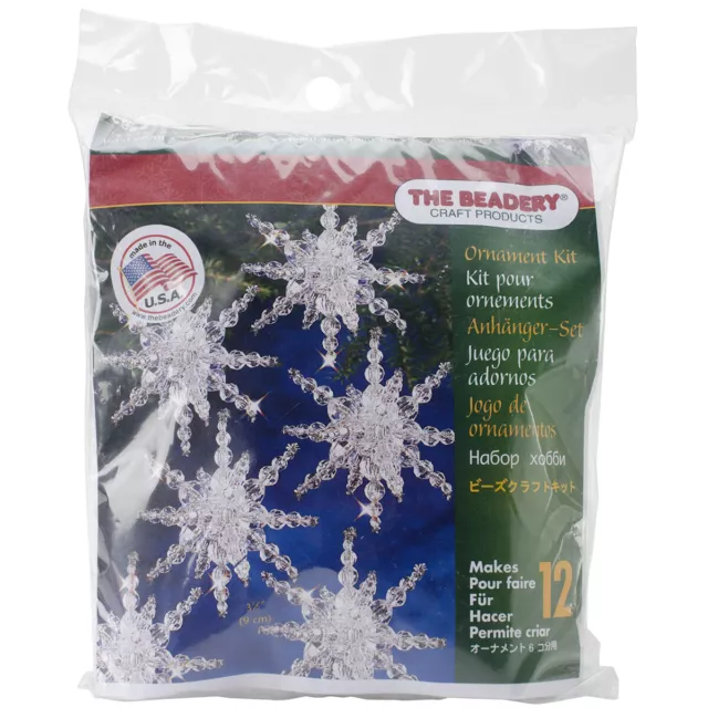 Holiday Beaded Ornament Kit-Snow Clusters 3.5" Makes 12, BOK-7282