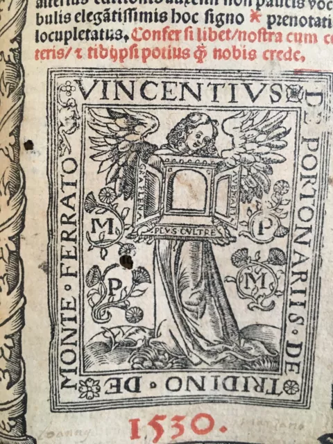 1530 Post INCUNABLE Vocabularius Utriusque Juris Vincente Portinarius Droit