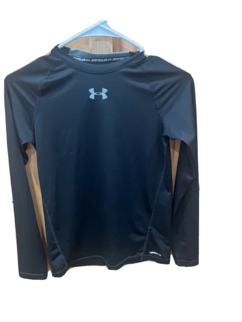 UNDER ARMOUR HEAT Gear Fitted Long Sleeve Shirt Size Youth Large Black ...