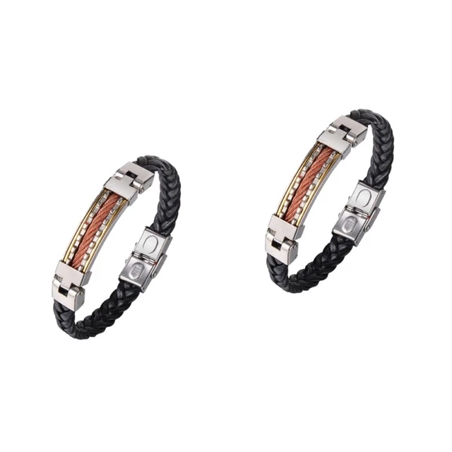 2 PCS Titanium Steel Bracelet Metal for Men Man Product Fashion