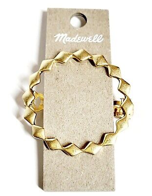 Madewell Geometric Circle Hair Barrette Vintage Gold Plated Brass New with Tag