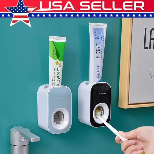 Automatic Toothpaste Dispenser Wall Mounted Holder Squeezer Bathroom Toilet Home