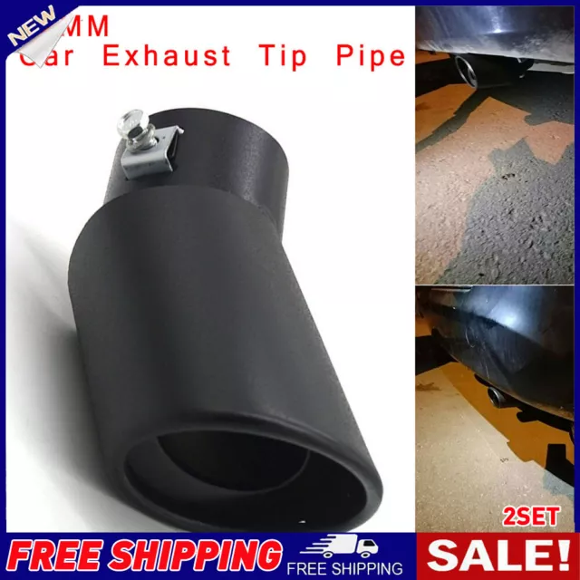 2SET Car Auto Black Exhaust Pipe Tail Muffler Tip Throat Tailpipe Auto Parts UK