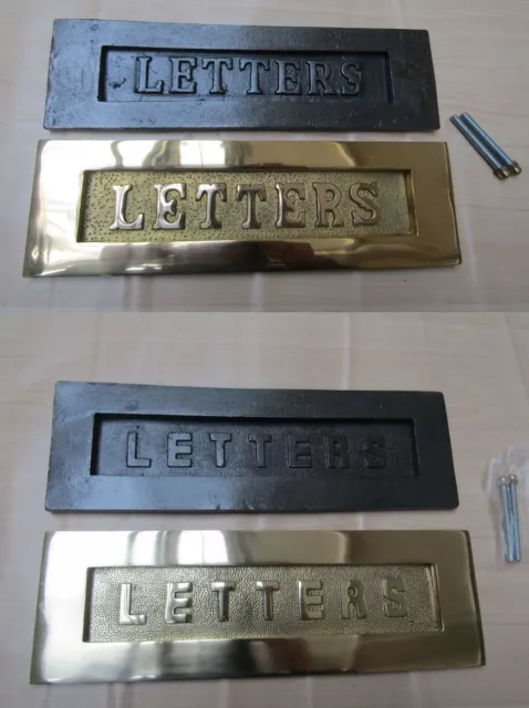 Old Retro Vintage Style Front Door Postal Letter Plate Letters Embossed