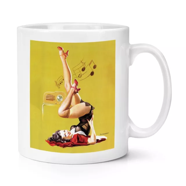 Pin Up Girl 10oz Mug Cup Station Wow Gil Elvgren Sexy Vintage Poster Radio