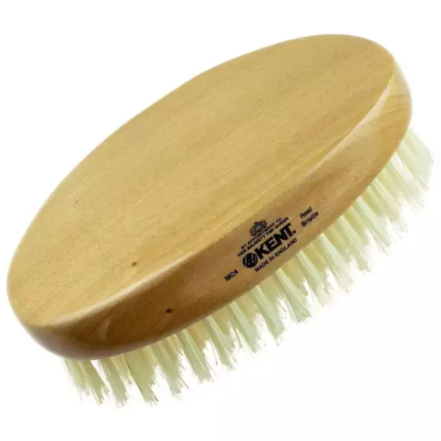 Mens Finest White Boar Bristle Cherrywood Military Hair Brush