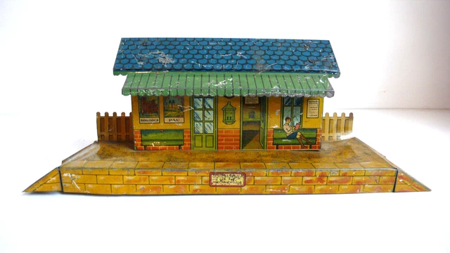 Petite Gare En Tôle Hornby échelle O - Années 40/50 - 25 Cm - Bon état