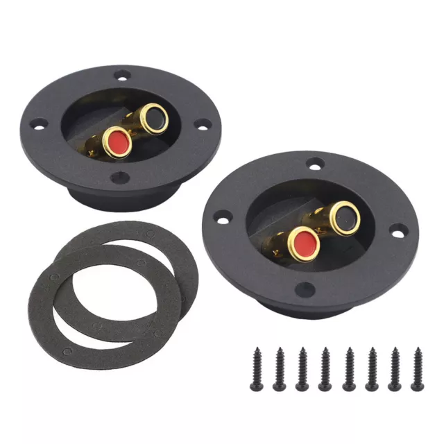 3'' Double Binding Round Plate Push Spring Loaded Jacks Speaker Box Terminal Cup