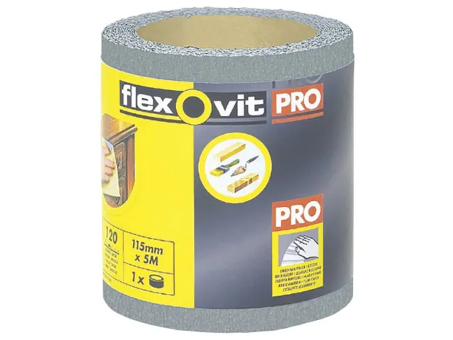 Flexovit 63642526416 High Performance Finishing Sanding Roll 115mm x 5m 180G