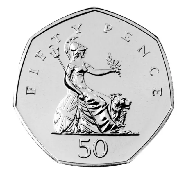 Circulated 50p 1969 - 2008 Fifty Pence Coin British Britannia Coins Large Small