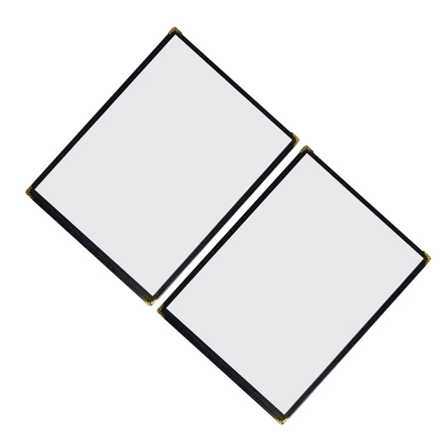 2 Pcs Menu Double- Sided Recipe Cover Restaurant Holders Water Proof