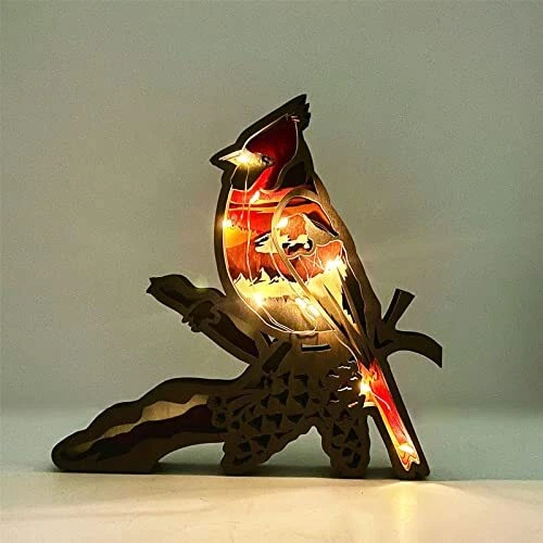 Wooden Cardinal Crafts Decor Cardinal Decormultilayer The Forest Pine Tree Decor