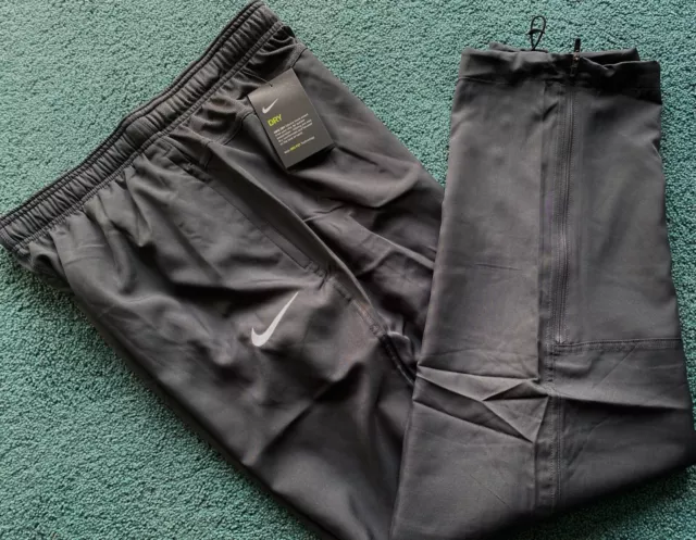 NWT Mens Nike Dri-Fit M Dark Gray/White Mesh Lined Training Pants Medium $70