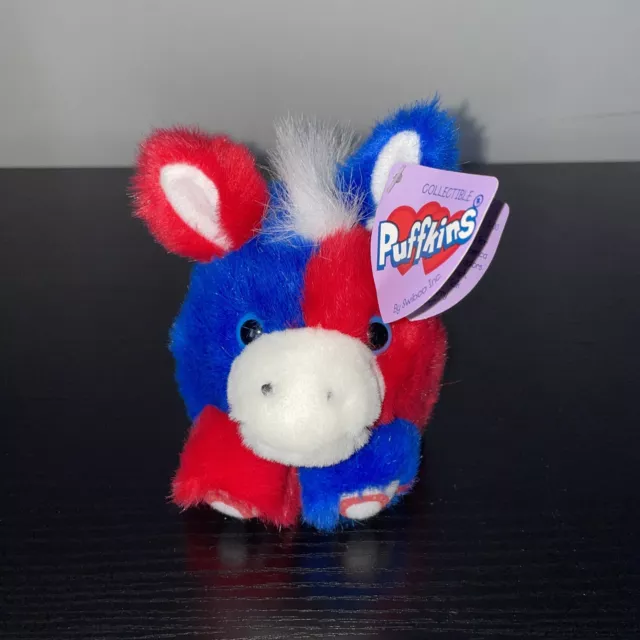 *NEW w/Tag ELEPHANT PUFFKINS RED, WHITE & BLUE Patriotic