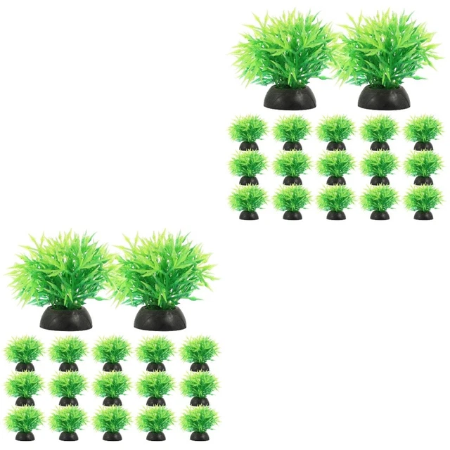 40 Pcs Tall Aquarium Decorations Plant Fish Tank Plastic Plants Decorate