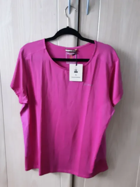 Craghoppers Womens Atmos Short Sleeve T Shirt Size 20 Fuchsia Pink Bnwt