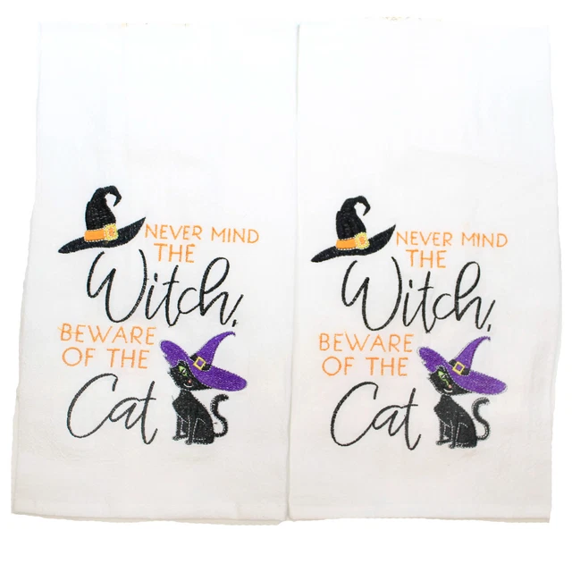 Saco de harina de Halloween de algodón toallas de mesa Never Mind The Witch C861724