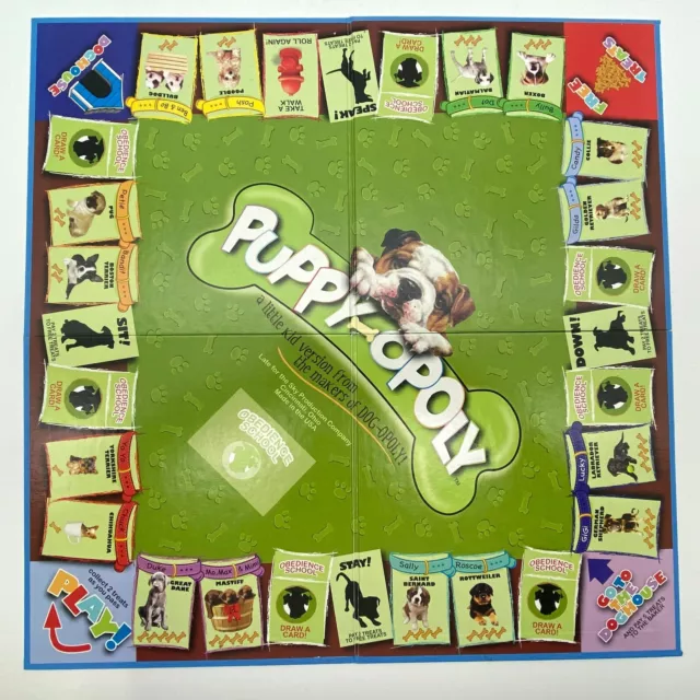 PUPPY OPOLY GAME Board Only Dogs Pets Monopoly Replacement Parts Pieces ...