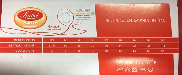 Body Neonato Manica Lunga Caldo Cotone “LIABEL” Art.02828C D417 Conf. 2 Pz 4