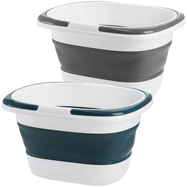2 Pack 16L/4.2 Gallon Collapsible Plastic Bucket, Foldable Mop Bucket